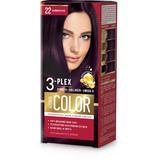 SHORT LIFE - Vopsea Crema Permanenta -  Aroma Color 3-Plex Permanent Hair Color Cream, nuanta 22 Aubergine, 90 ml