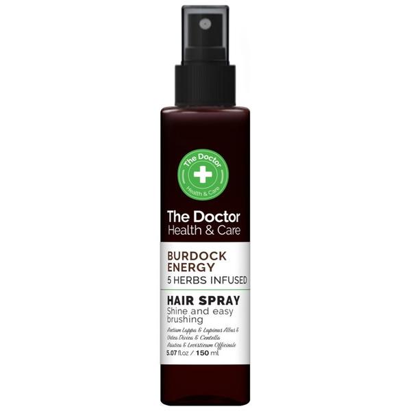 Spray Anticadere - The Doctor Health & Care Burdock Energy 5 Herbs Infused Hair Spray Shine and Easy Brushing, 150 ml