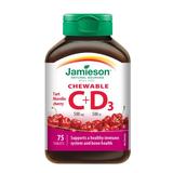 Vitamina C 500 mg + Vitamina D 500 UI cu Cirese - Jamieson, 75 tablete