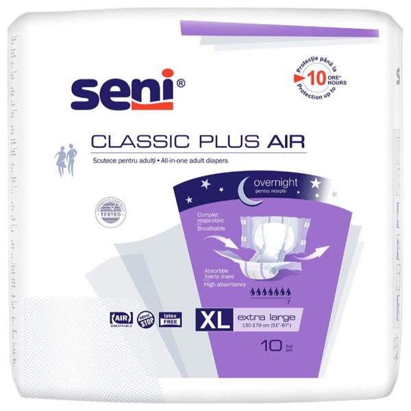 Scutece pentru Adulti de Noapte - Seni Classic Plus Air All-in-one Adult Diapers XL Extra Large, 10 buc