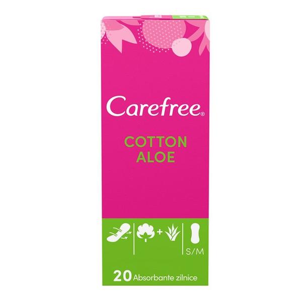 Absorbante zilnice cu aloe - carefree cotton aloe, 20 buc
