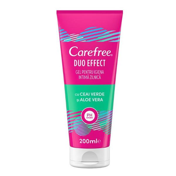 Gel pentru igiena intima zilnica cu ceai verde si aloe vera - carefree duo effect, 200 ml