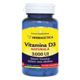 Vitamina D3 Naturala 3000 UI Herbagetica, 30 capsule vegetale