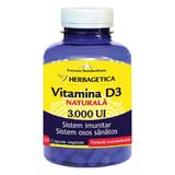 Vitamina D3 Naturala 3000 UI Herbagetica, 120 capsule vegetale