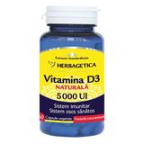 Vitamina D3 Naturala 5000 UI Herbagetica, 60 capsule vegetale