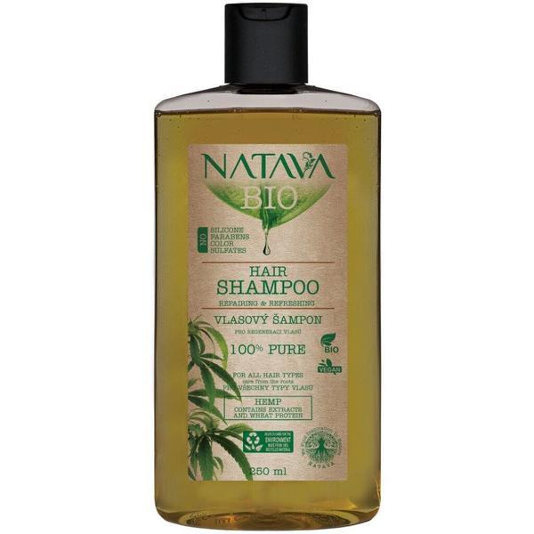 Sampon de par cu extract de canepa, bio, natava, 250 ml