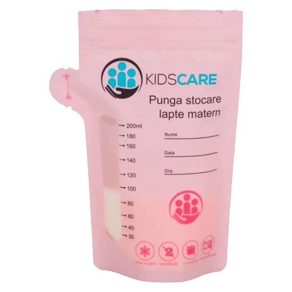 Pungi pentru Stocarea Laptelui Matern KidsCare, 200 ml x 30 buc