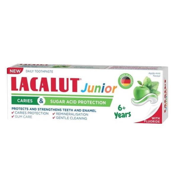Pasta de Dinti pentru Copii 6+ Ani - Lacalut Junior Caries & Sugar Acid Protection, 55 ml