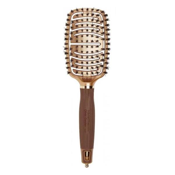Perie pentru par - olivia garden ceramic + ion nano thermic flex boar, 1 buc