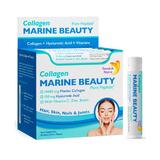 Marine Beauty - Colagen Marin Lichid Hidrolizat de Tip 1 si 3 + Acid Hialuronic + Biotina + Siliciu + Seleniu + Zinc + Vitamine - Cutie cu 20 Fiole