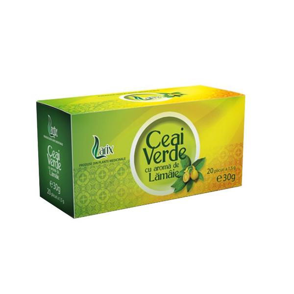 Ceai Verde cu Aroma Lamaie - Larix, 20 doze x 1.5 g