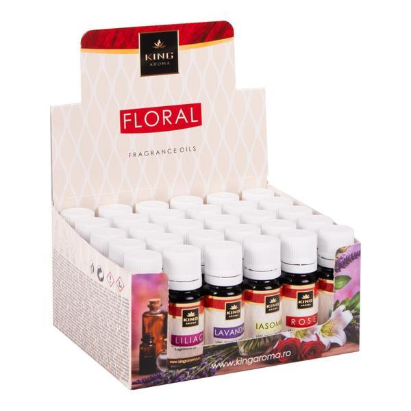 Pachet 30 buc ulei parfumat aromaterapie floral, kingaroma, 30x10 ml