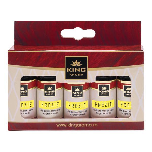 Pachet 5 uleiuri parfumate aromaterapie Frezie, Kingaroma, 5x10 ml