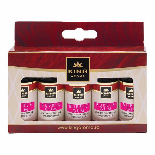 Pachet 5 uleiuri parfumate aromaterapie bubble gum, kingaroma, 5x10 ml