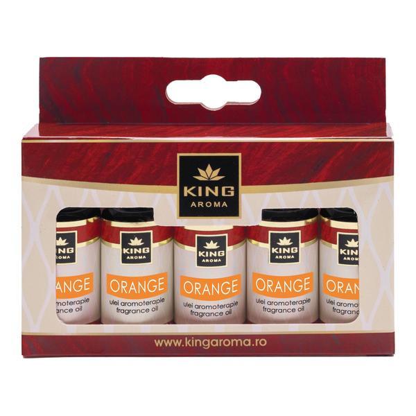 Pachet 5 uleiuri parfumate aromaterapie orange, kingaroma, 5x10 ml