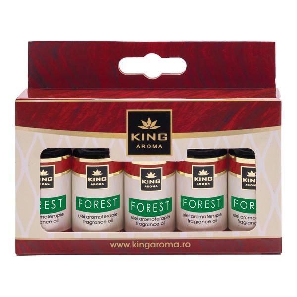 Pachet 5 uleiuri parfumate aromaterapie forest, kingaroma, 5x10 ml