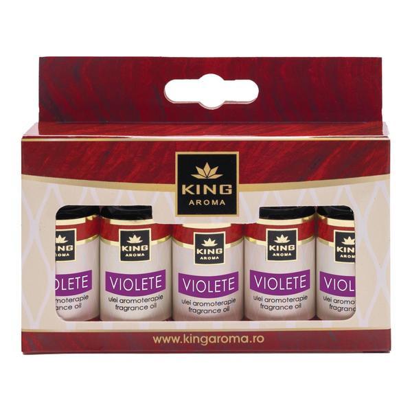 Pachet 5 uleiuri parfumate aromaterapie violete, kingaroma, 5x10 ml