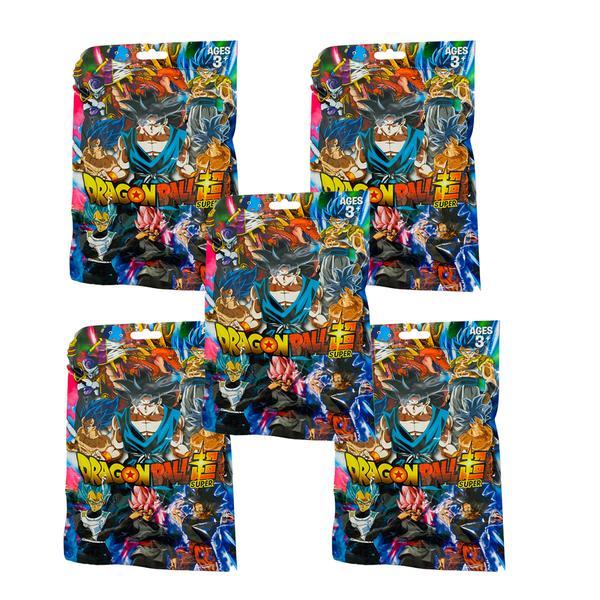 Kit 5 plicuri dragon ball, cu figurina si cartonase surpriza, 12 cm, mistery box
