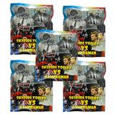 Kit 5 plicuri Skibidi toilet vs cameraman, Shop Like A Pro®, cu figurina si cartonase surpriza, 7 cm, Mistery Box
