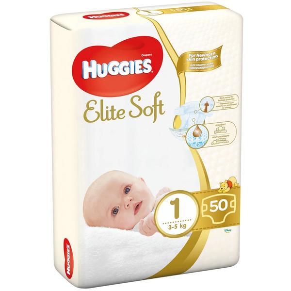 Huggies scutece copii Elite Soft Jumbo 1, 3-5 kg, 50 buc