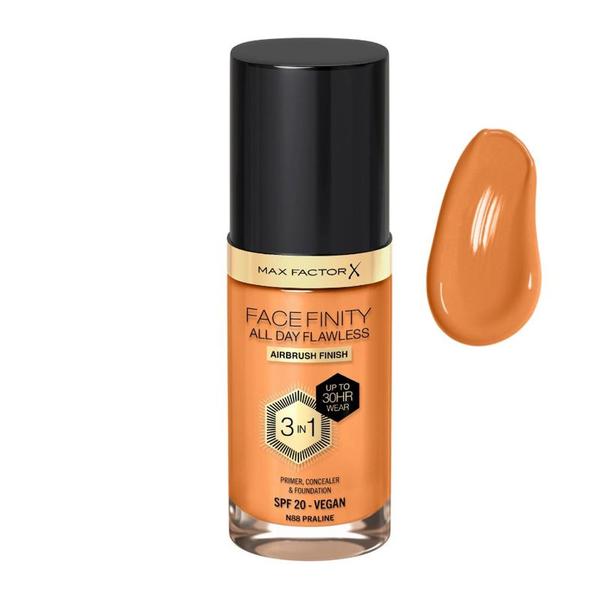 Fond de Ten 3 in 1 - Max Factor Facefinity All Day Flawless Airbrush Finish 3 in1 SPF 20 Vegan, nuanta N88 Praline, 30 ml