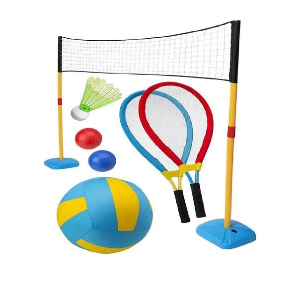 Set sport 3 in 1, volei, badminton si tenis, 7Toys