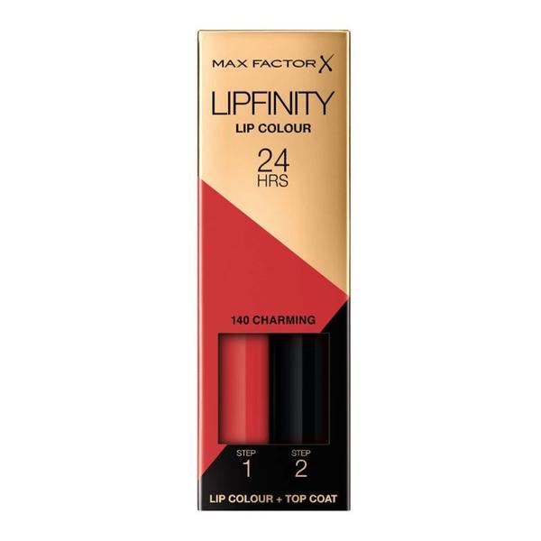 Ruj de Buze Lichid - Max Factor Lipfinity, Lip Colour + Top Coat, nuanta 140 Charming, 1 pachet