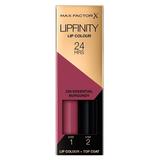 Ruj de Buze Lichid - Max Factor Lipfinity, Lip Colour + Top Coat, nuanta 330 Essential Burgundy, 1 pachet