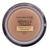 Fond de Ten Crema cu SPF 30 - Max Factor Miracle Touch Cream to Liquid Foundation, nuanta 060 Sand, 11,5 g