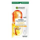 Masca servetel cu ananas si vitamina C Ampoule Anti-Fatigue Skin Naturals, Garnier, 15 g 