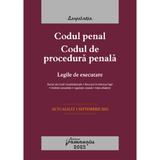 Codul penal. Codul de procedura penala. Legile de executare. Act.1 septembrie 2023, editura Hamangiu