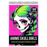 Carte de colorat pentru adulti, 50 de ilustratii, Anime Skull Girls 106 pagini
