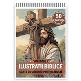 Carte de colorat pentru copii, 50 de ilustratii Biblice - Volumul I, 106 pagini