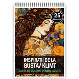 Carte de colorat pentru adulti, 25 de ilustratii, Gustav Klimt, 56 pagini