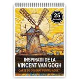 Carte de colorat pentru adulti, 25 de ilustratii, Vincent van Gogh, 56 pagini