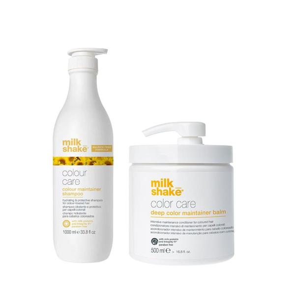Pachet pentru Ingrijirea Parului Vopsit - Milk Shake Colour Care: Sampon Colour Maintainer Shampoo, 1000 ml + Balsam Deep Color Maintainer Balm, 500 ml