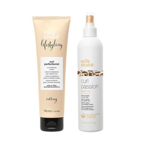 Pachet pentru Par Ondulat si Cret - Milk Shake Curl Passion: Crema Lifestyling Curl Perfectionist, 150 ml + Spray Curl Passion Leave in, 300 ml