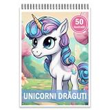 Carte de colorat, 50 de ilustratii, Unicorni draguti, 106 pagini
