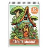 Carte de colorat, 50 de ilustratii, Casute Magice, 106 pagini