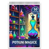 Carte de colorat, 50 de ilustratii, Potiuni magice, 106 pagini