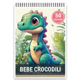 Carte de colorat, 50 de ilustratii, Bebe Crocodili, 106 pagini
