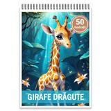 Carte de colorat, 50 de ilustratii, Girafe dragute, 106 pagini