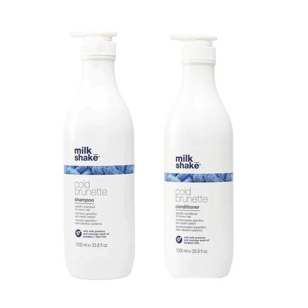 Pachet pentru Neutralizarea Tonurilor de Rosu/Portocaliu pentru par Brunet/Saten - Milk Shake Cold Brunette: Sampon Cold Brunette Shampoo, 1000 ml + Balsam Cold Brunette Conditioner, 1000 ml image9