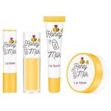 Kit complet ingrijire buze cu Honey & Milk cu Tratament/Balsam 5g, Scrub 8 ml, Masca 6g, Ulei 3.3g, A'pieu