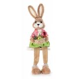 Figurina Iepuras Paste Girl cu picioare textil fibre naturale 17x53 cm