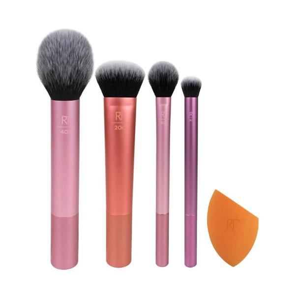 Set 4 Pensule +1 Burete pentru Machiaj - Real Techniques Everyday Essentials Brush, 1 set