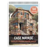 Carte de colorat, 50 de ilustratii, Case Mayase, 106 pagini