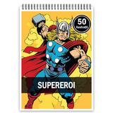Carte de colorat, 50 de ilustratii, Supereroi, 106 pagini