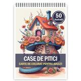Carte de colorat, 50 de ilustratii, Case de pitici, 106 pagini