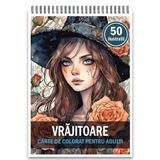 Carte de colorat, 50 de ilustratii, Vrajitoare, 106 pagini